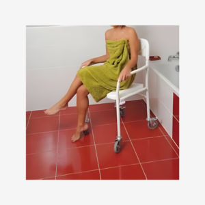 Chaise de douche pliable roulettes